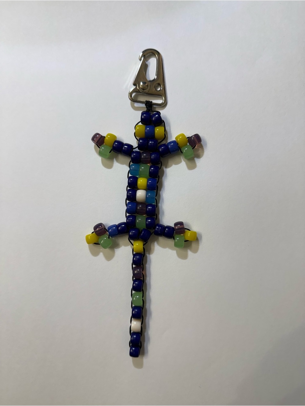 Free People Beaded Gecko Lizard Keychain, NWOT - Picture 2 of 2